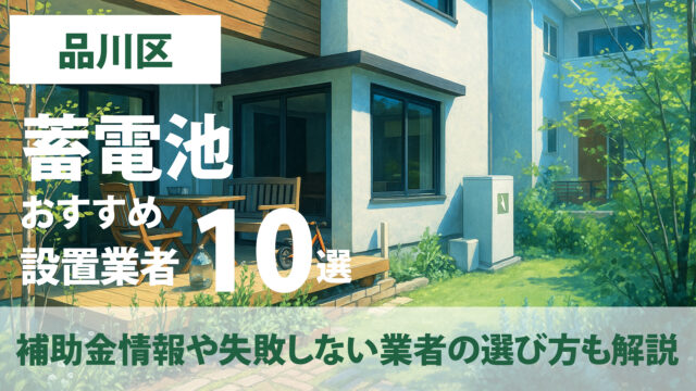 【2026年7月最新】品川区のおすすめ蓄電池設置業者10選・設置費用相場・補助金情報・業者の選び方を徹底解説！