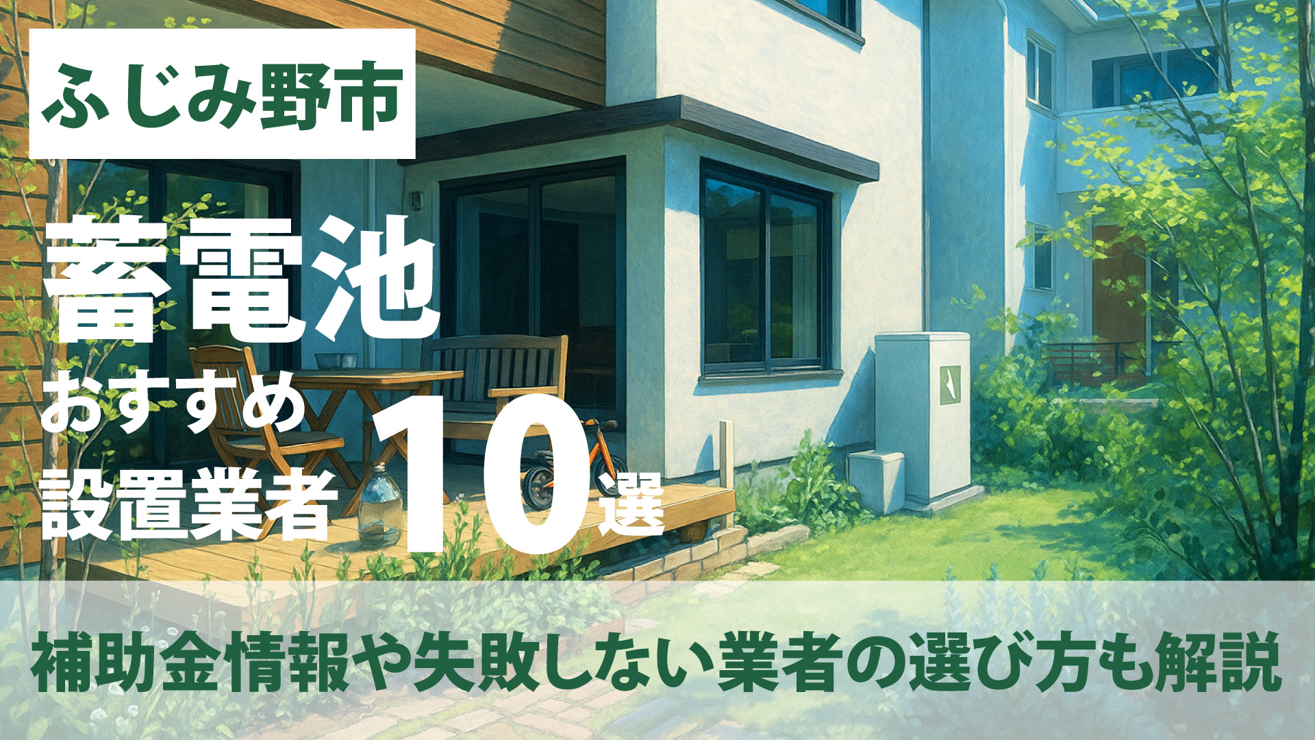 神奈川県ふじみ野市のおすすめ蓄電池設置業者10選・補助金情報や失敗しない業者の選び方も解説