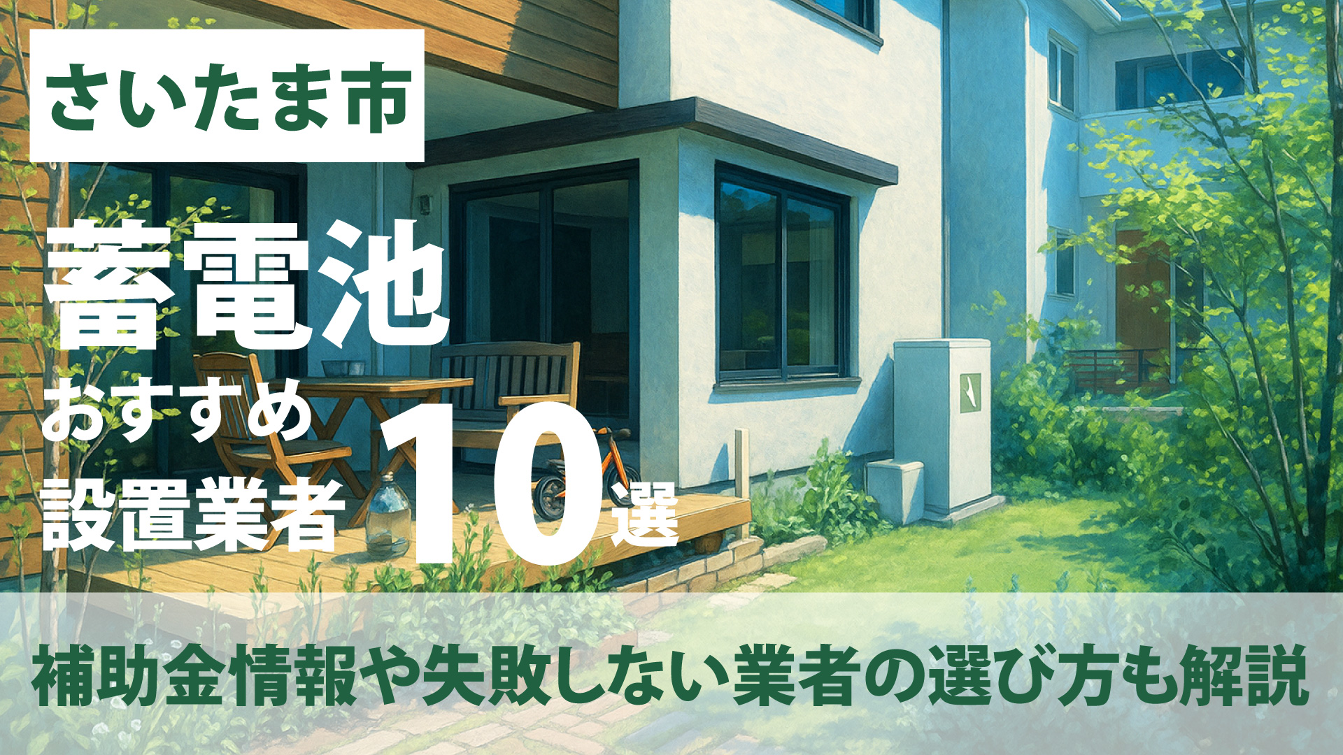 神奈川県さいたま市のおすすめ蓄電池設置業者10選・補助金情報や失敗しない業者の選び方も解説